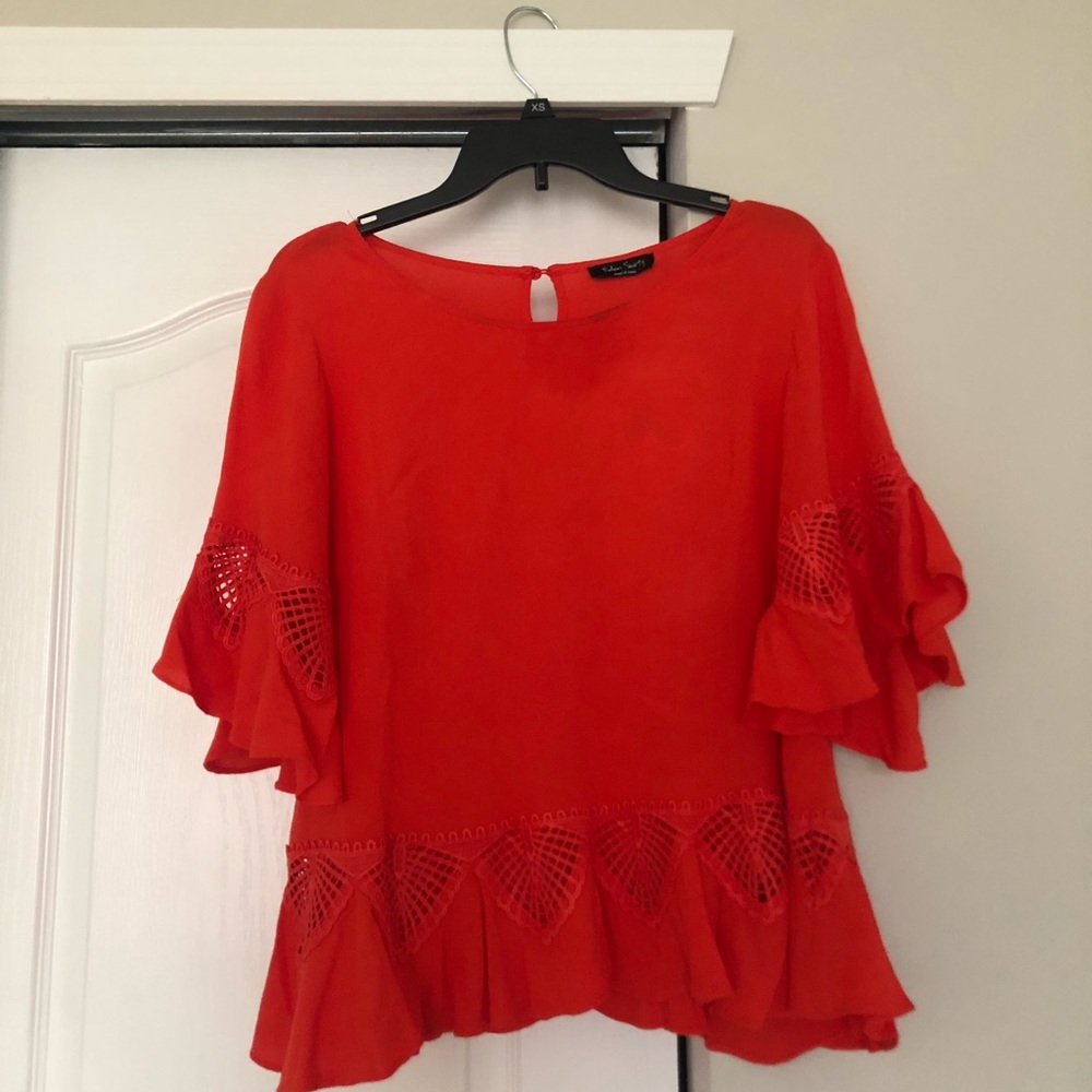 Bright red top